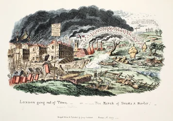 London drar ut av byen eller «Murssteinens og mørtelens marsj», 1829
